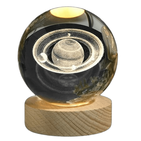 Esfera De Cristal 3d Lampara Led Usb Luz De Noche 8cm Varios Modelos