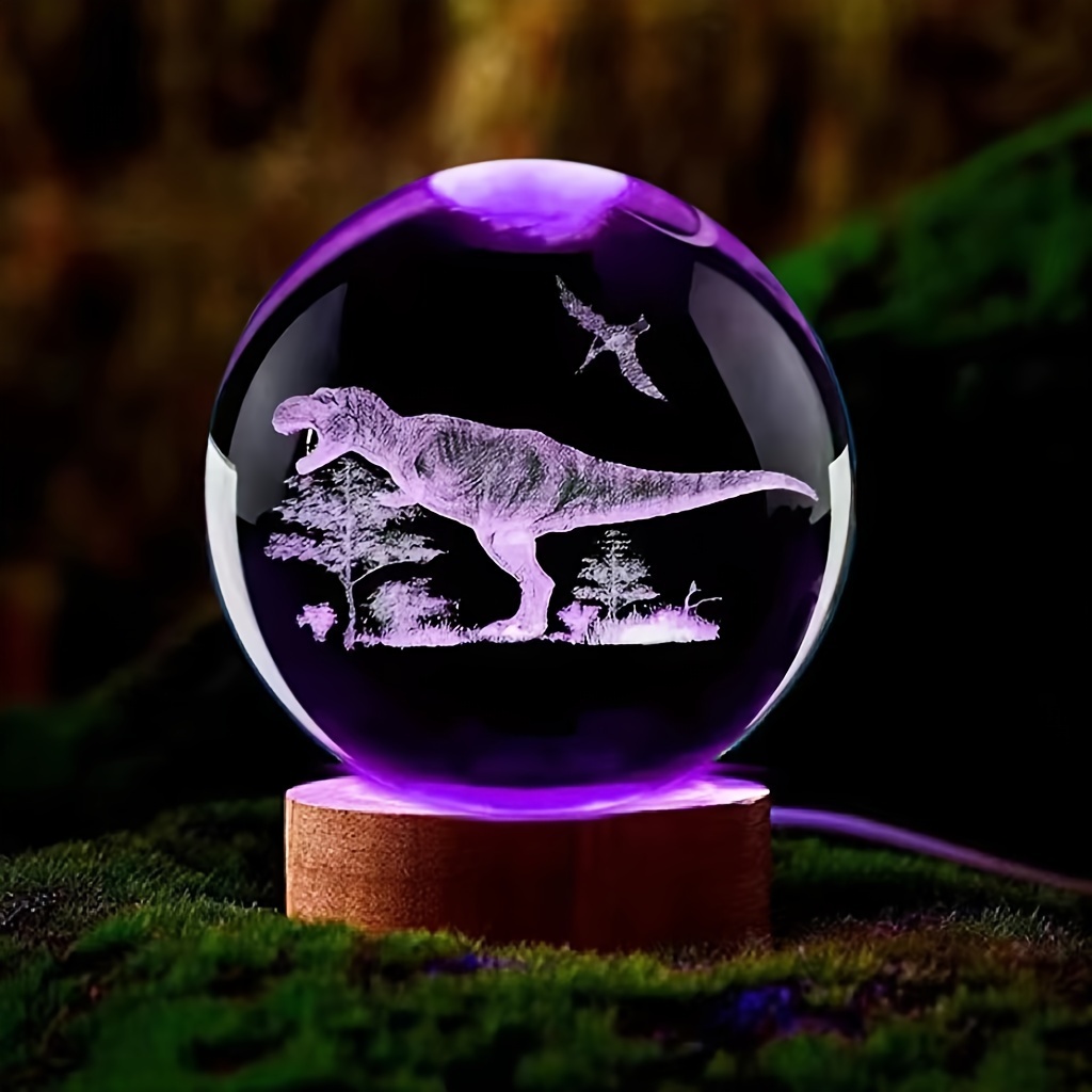 Esfera De Cristal 3d Lampara Led Usb Luz De Noche 8cm Varios Modelos - Imagen 4