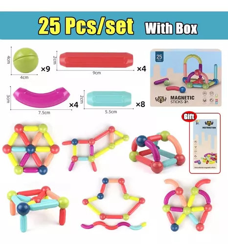 Alternative view of Juego Bloques Para Armar Magnéticos Barra Magnetic 25 Piezas
