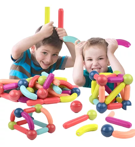Juego Bloques Para Armar Magnéticos Barra Magnetic 25 Piezas