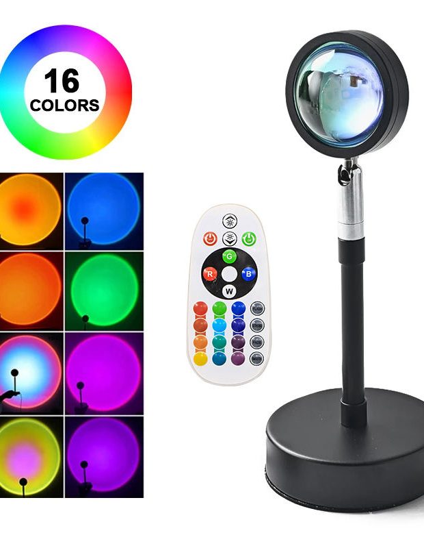 Lampara Proyector Atardecer C/remoto Usb 16 Colores Sunset