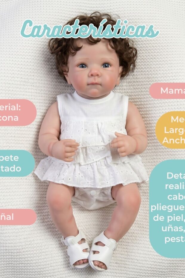 Bebé Reborn muñeca realista con pelo - Imagen 6